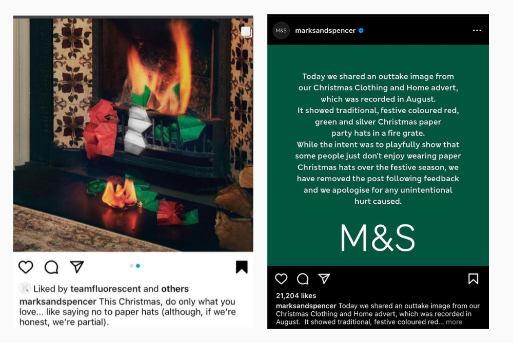 Marks & Spencer under fire over Christmas ad showing red, green, silver