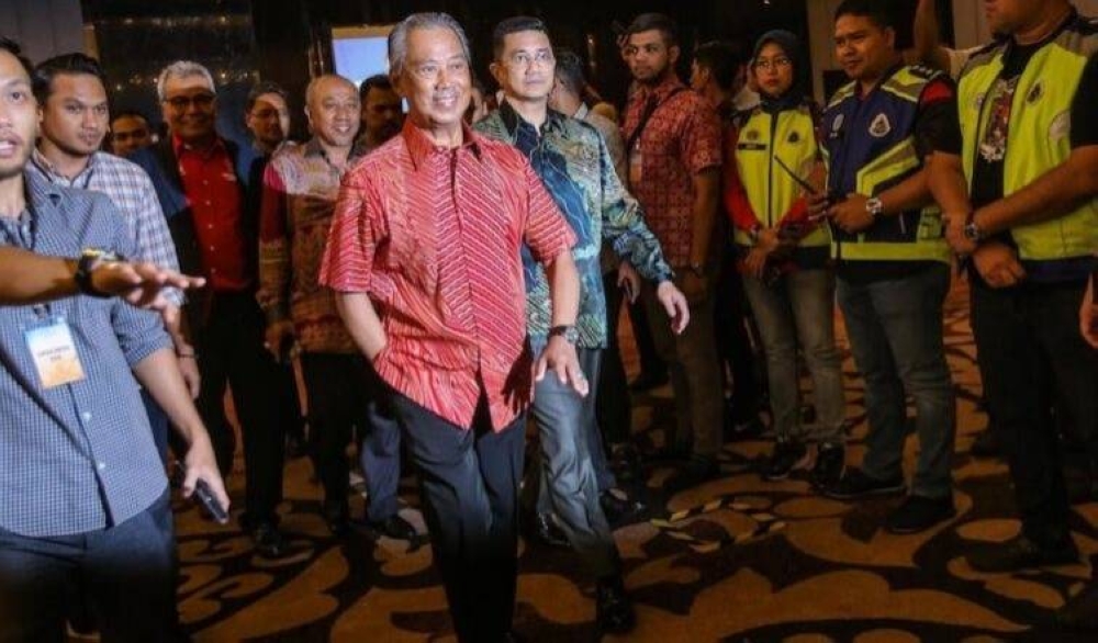 Presiden Bersatu, Tan Sri Muhyiddin Yassin antara pemimpin yang hadir ketika Langkah Sheraton diadakan.