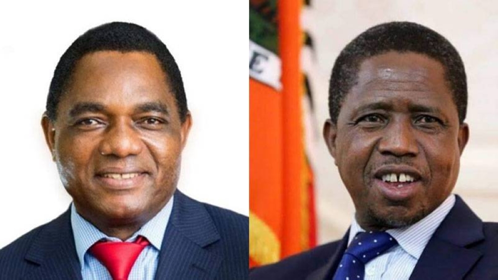 Presiden Zambia yang baharu, Hakainde Hichilema (kiri) menewaskan penyandang jawatan itu, Edgar Lungu (kanan) pada pilihan raya yang didakan pada Ahad lalu.