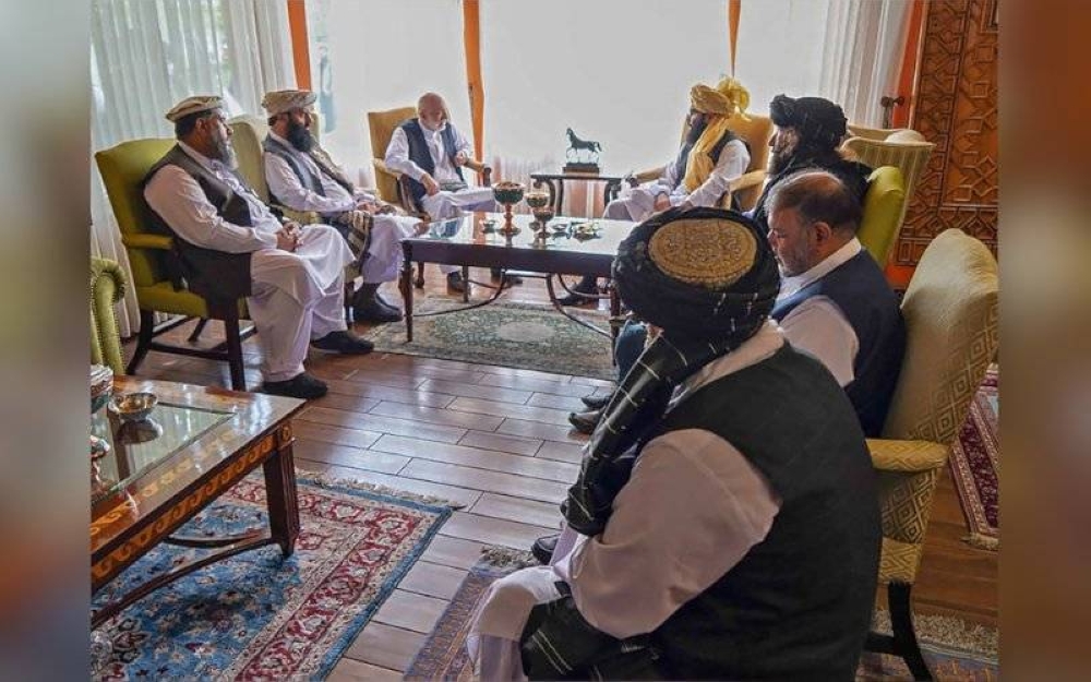 Delegasi Taliban bertemu dengan wakil pemerintah Afghanistan pada awal minggu lalu. - Foto AFP