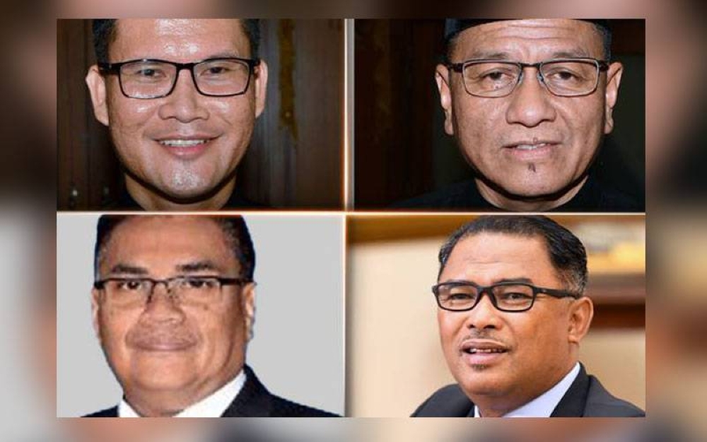 Empat ADUN itu ialah bekas Ketua Menteri Melaka, Datuk Seri Idris Haron (BN-Sungai Udang), Datuk Nor Azman Hassan (BN-Pantai Kundor), Datuk Norhizam Hassan Baktee (Bebas - Pengkalan Batu) dan Datuk Noor Effandi Ahmad (Bersatu-Telok Mas). - Foto Awani