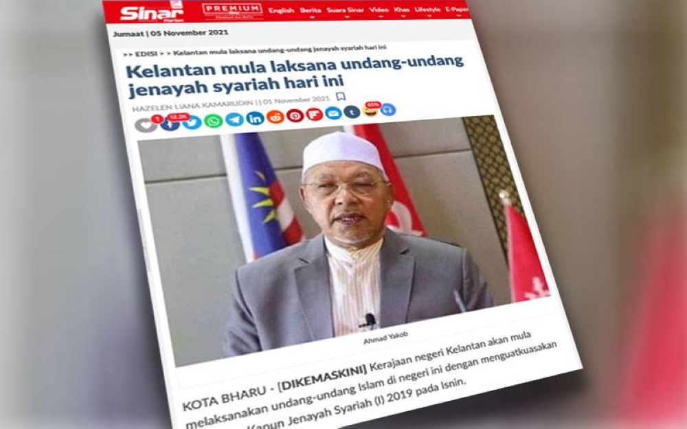 Laporan Sinar Harian pada 1 November lalu.