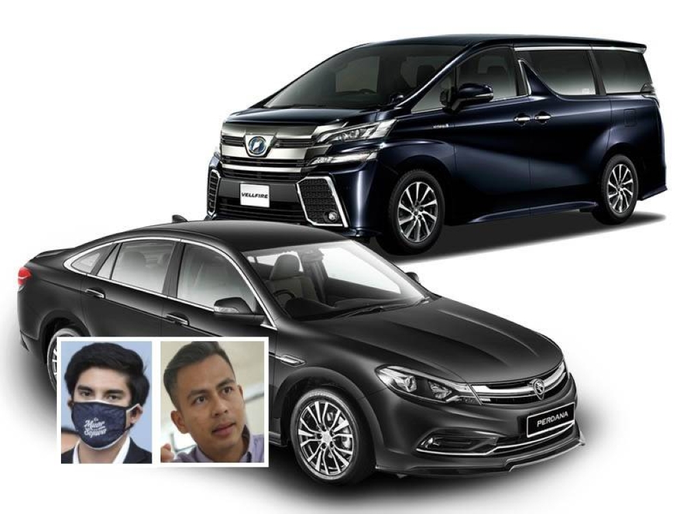 Kerajaan telah menukar kereta rasmi baharu menteri daripada Proton Perdana 2.4 Premium kepada Toyota Vellfire 2.5L bermula April 2021.(Gambar Kecil) Syed Saddiq & Fahmi Fadzil.