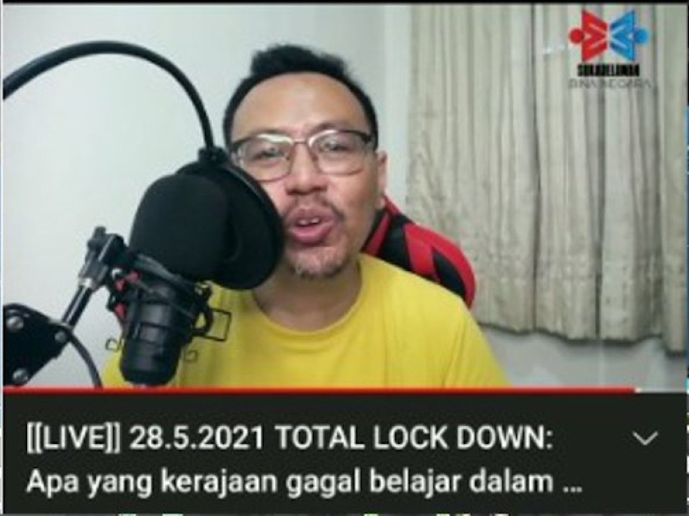 Tangkap layar video Iswardy Morni yang mempunyai program sendiri menerusi media sosial dan YouTube.