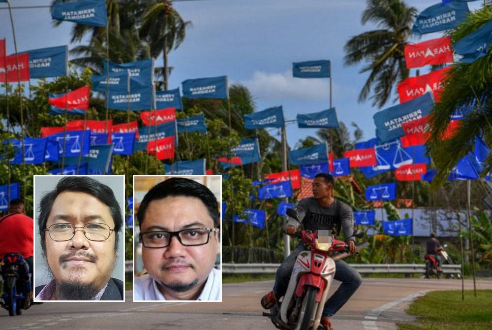 PRN Johor dengan ini bakal menyaksikan situasi yang hampir sama dengan Melaka iaitu BN bergerak solo tanpa rakan-rakan sekutu yang lain di peringkat Persekutuan. Gambar kecil dari kiri: Dr Mazlan, Hisommudin