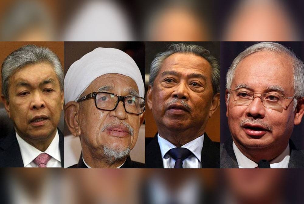 Gambar dari kiri: Ahmad Zahid, Abdul Hadi, Muhyiddin, Najib