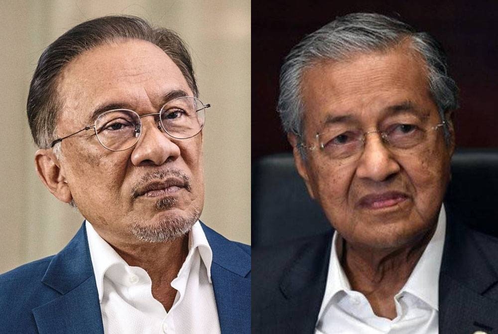 Dari kiri: Anwar, Mahathir