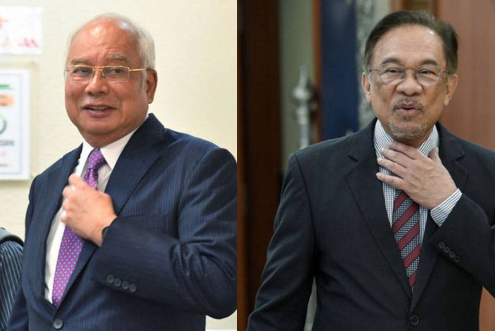 Gambar dari kiri: Najib Tun Razak, Anwar Ibrahim