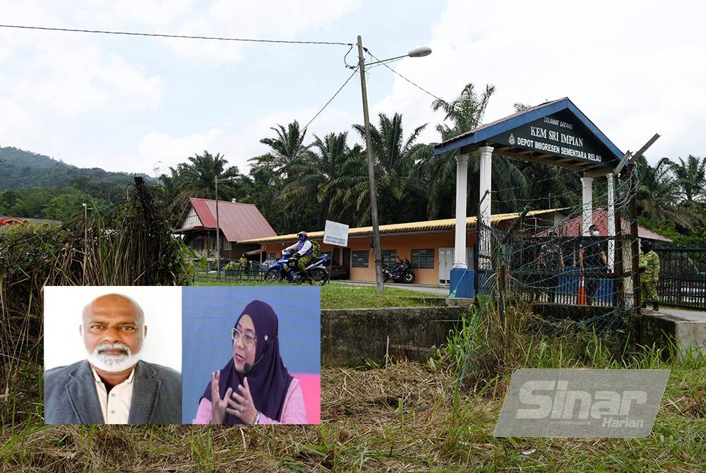 Pagar Depot Imigresen Sementara Sungai Bakap rosak akibat dirempuh 528 tahanan pelarian Rohingya yang melarikan diri awal pagi Rabu. (Gambar kecil: Salawati, Shahul Hamid)