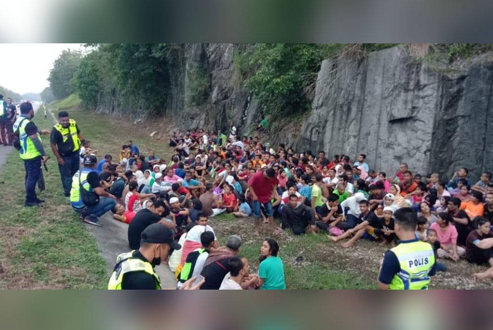 Sebahagian tahanan yang berjaya ditahan semula dalam kejadian 20 April lalu. 