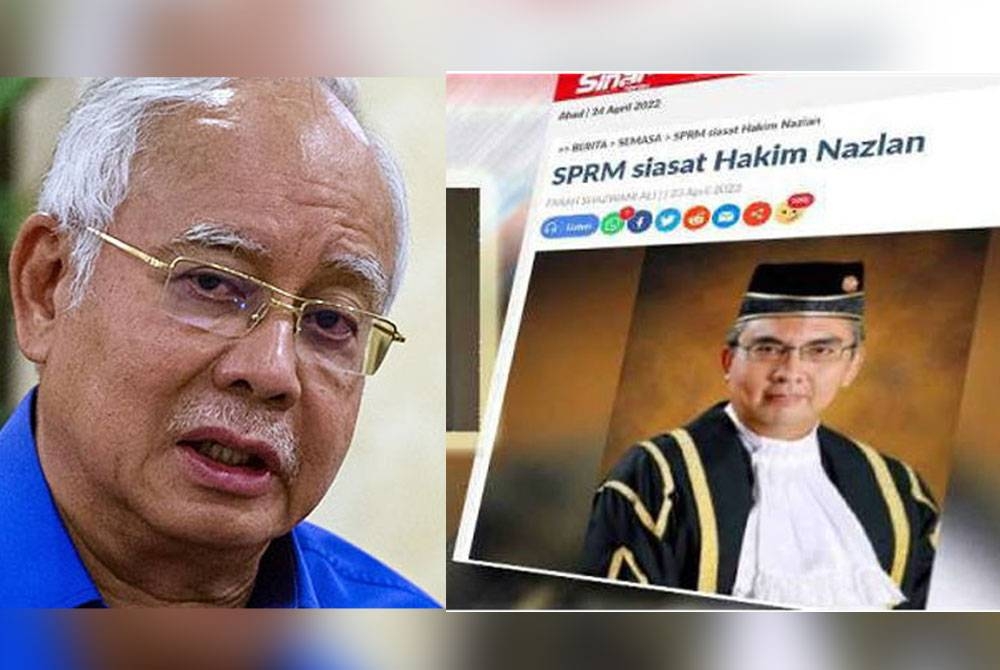 Hakim Mohd Nazlan memang diserang sejak dia menghakimi kes Bossku Tuk Seri Najib melibatkan SRC International. Gambar kiri: Najib Razak