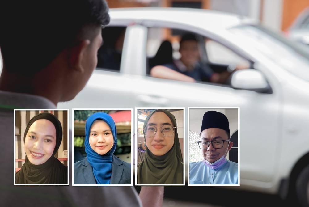 Pengguna pengangkutan e-hailing akui berhadapan isu kenaikan harga tambang perkhidmatan e-hailing. Gambar kecil dari kiri: Nur Hamizah, Nurul Khairul Ellysa, Nurul Huda, Arif Asyraf