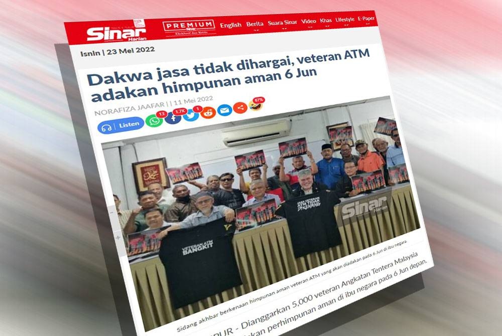 Laporan Sinar Harian pada 11 Mei lalu.