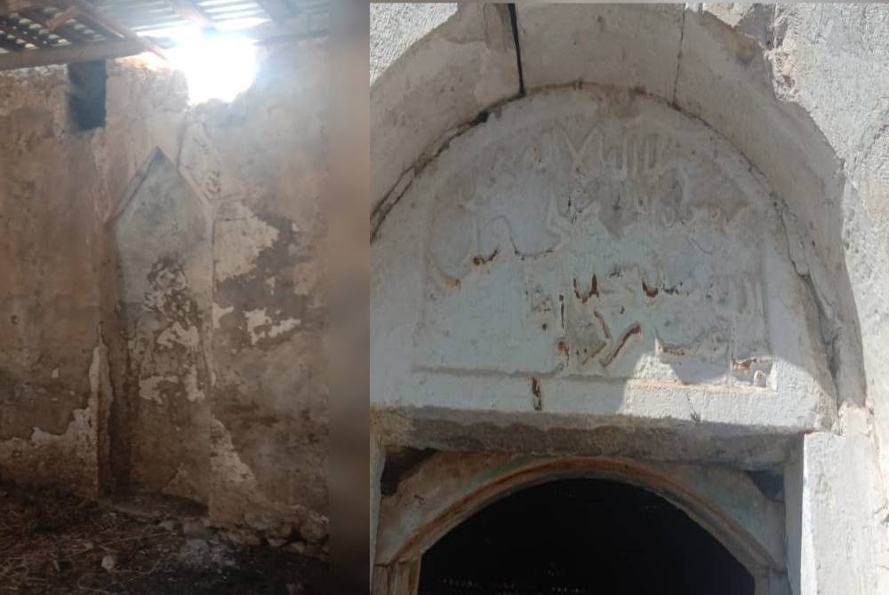 Kesan vandalisme masjid di Karabakh akibat pendudukan tentera Armenia.