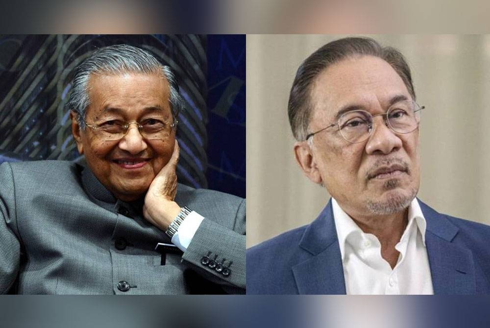 Gambar dari kiri: Dr Mahathir, Anwar