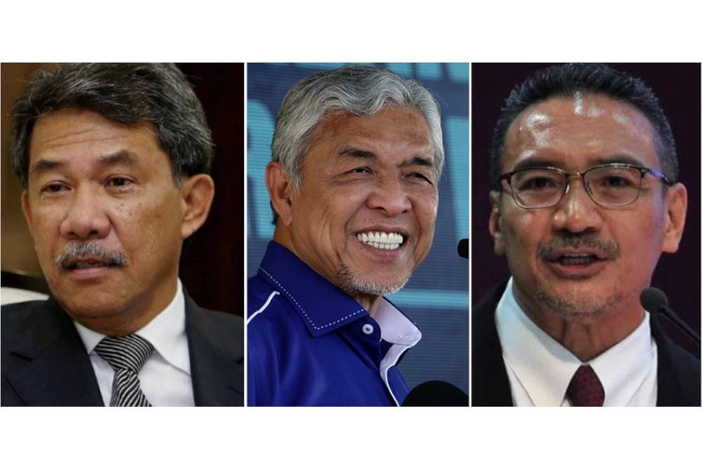 Dari kiri; Mohamad, Ahmad Zahid dan Hishammuddin.