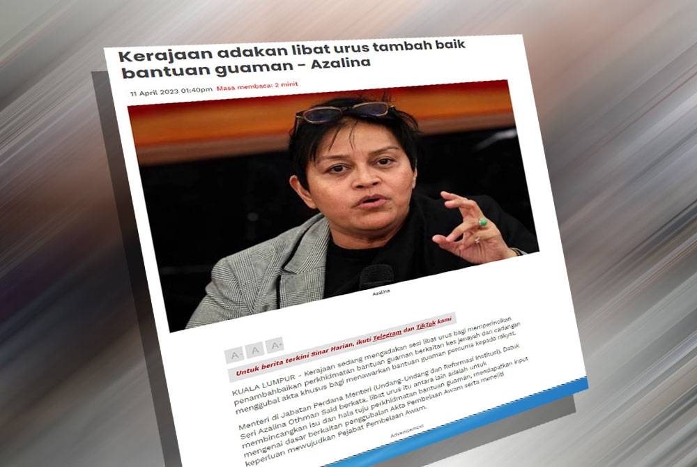 Laporan Sinar Harian pada Selasa.