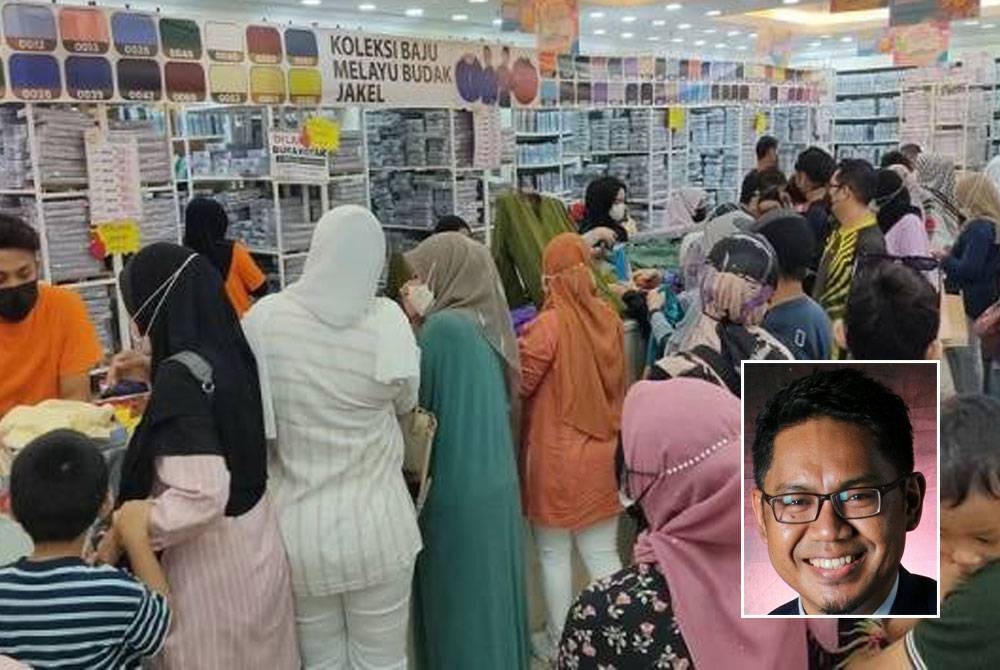 Budaya miskin selepas raya sentiasa meningkat setiap tahun akibat pengguna berbelanja sakan sehingga terpaksa berhutang. Gambar kecil: Azizul Azli