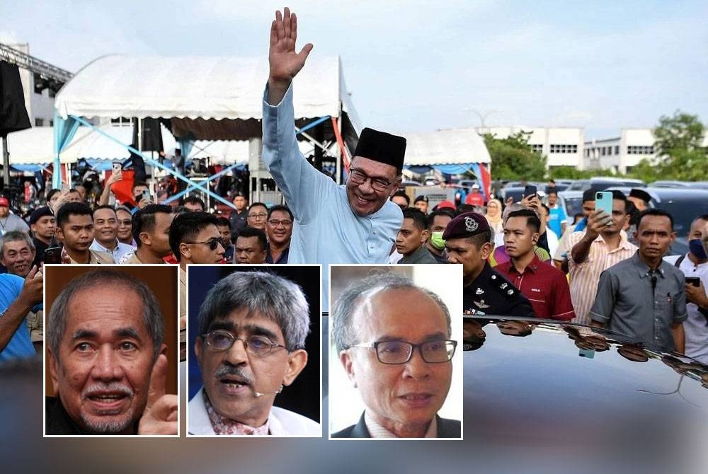 Biarpun terdapat dakwaan pakatan pembangkang berjaya memujuk lebih 126 ahli Parlimen menandatangani SD, namun ia tidak bermakna kerajaan pimpinan Anwar akan tumbang dalam masa terdekat. Gambar kecil dari kiri: Wan Junaidi, Mohamed Haniff Khatri, Jeniri