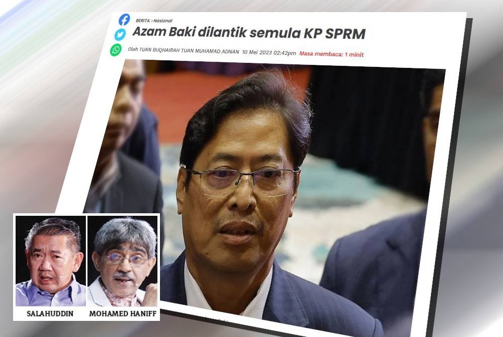 Laporan Sinar Harian. (Gambar kecil: Salahuddin, Mohamed Haniff)