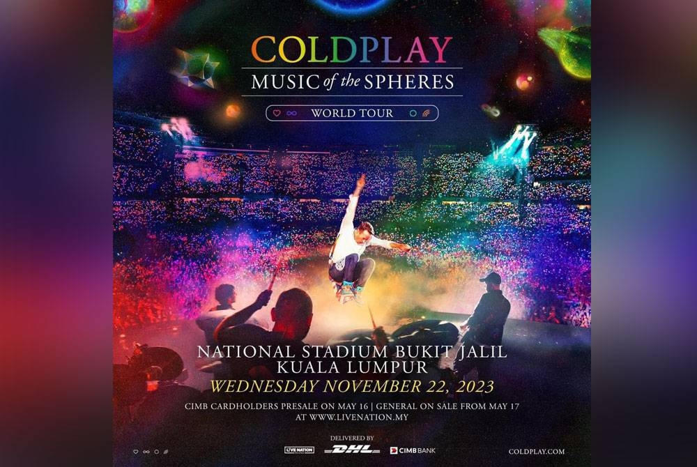 Coldplay bakal mengadakan konsert di Stadium Nasional Bukit Jalil Kuala Lumpur pada 22 November 2023.