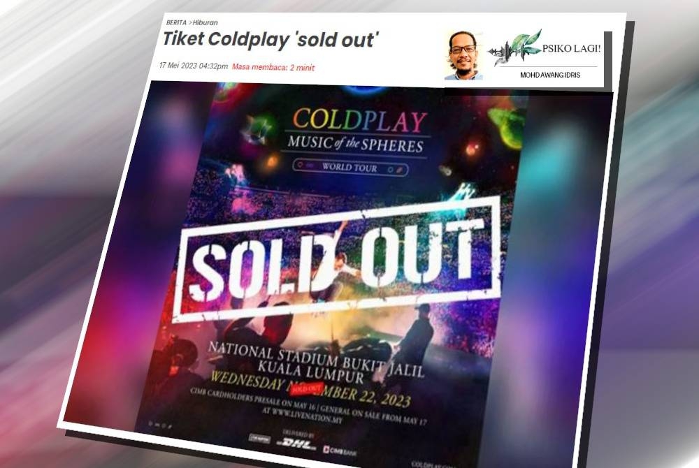 Tiket konsert Coldplay: Music of the Spheres World Tour yang menjadi rebutan ribuan rakyat Malaysia habis dijual pada Rabu, sehari selepas jualan dibuka khusus untuk pengguna kad CIMB.