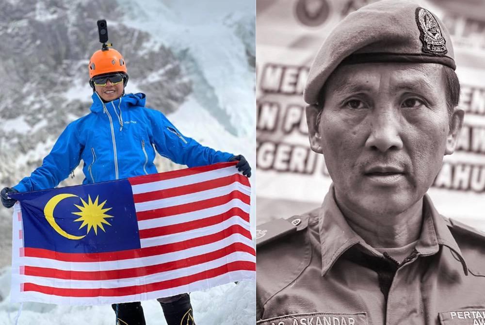 Muhammad Hawari masih hilang di Everest dan belum ditemui hingga hari ini. (Gambar kanan: ALLAHYARHAM AWANG ASKANDAR)