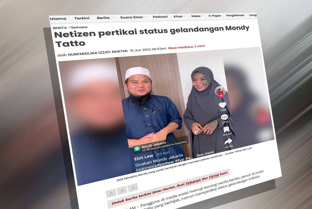 Laporan Sinar Harian pada Khamis.