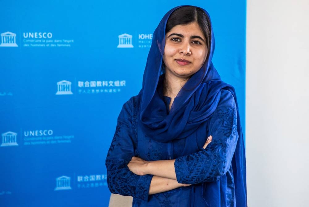 
Malala bergambar semasa sesi Mesyuarat Menteri Pendidikan dan Pembangunan G7 di Paris. - Foto AFP