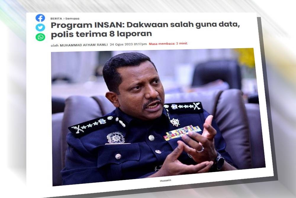 Laporan Sinar Harian pada Khamis.