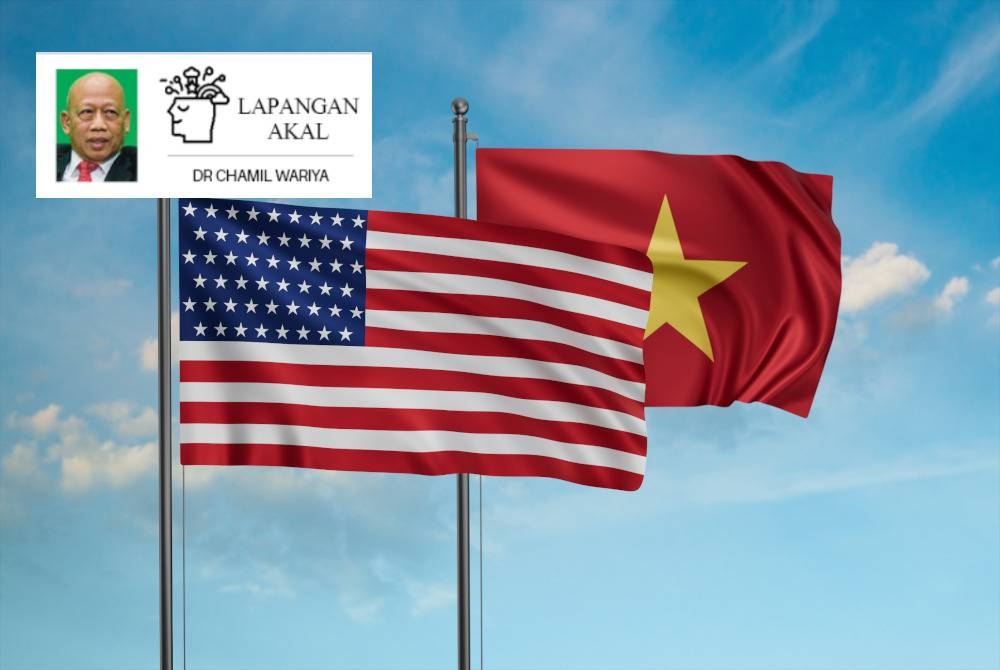 Bendera Amerika Syarikat dan Vietnam. - Foto 123RF