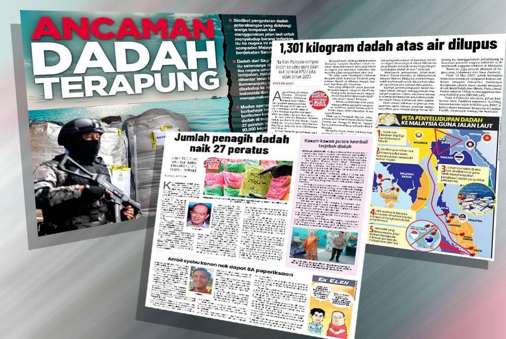 Laporan Sinar Harian mengenai isu penyeludupan dadah.