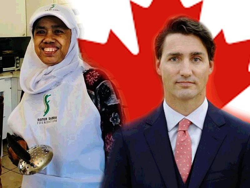 Sabariah Hussein dan Justin Trudeau.
