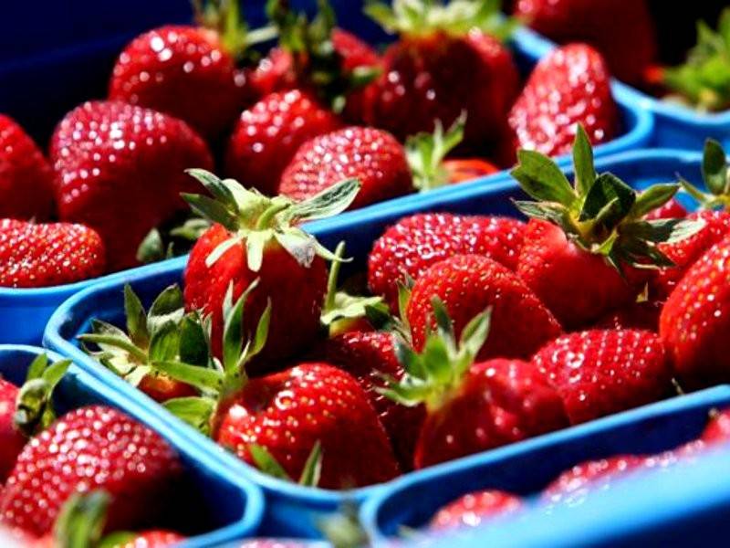 Jarum berkenaan ditemui dalam sebakul kecil strawberi. - FOTO HIASAN