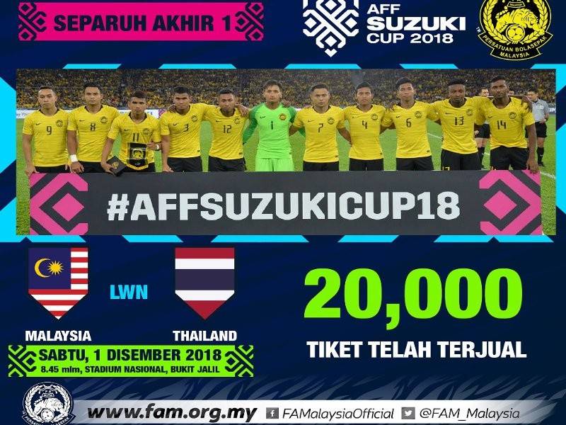 20,000 tiket online aksi Malaysia, Thailand habis dijual
