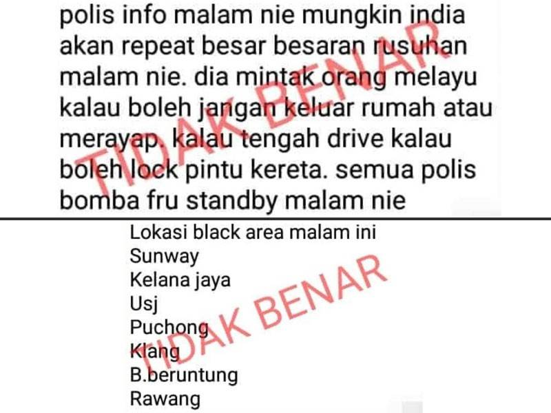 Polis menafikan Bukit Aman ada mengeluarkan amaran larangan orang ramai keluar rumah malam ini hingga esok.