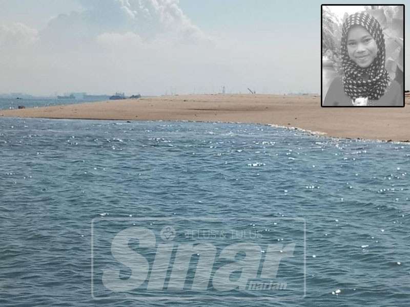 Pulau buatan lokasi Nurul Jannah terjelus dan hilang. Gambar kecil Nurul Jannah