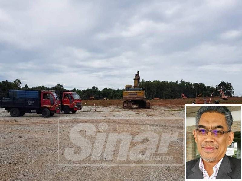 Kerja pembinaan sedang dijalankan. (Gambar kecil: Dr Ismail Salleh)