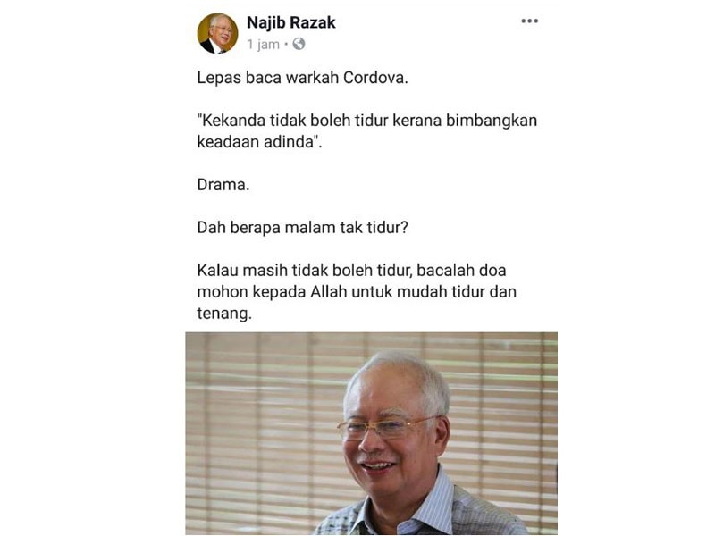 Dah berapa malam tak tidur?, sindir Najib