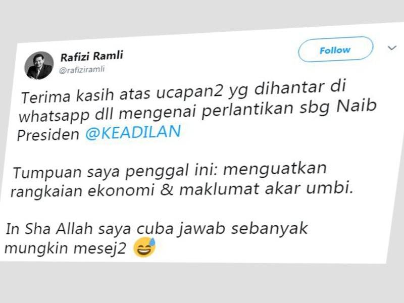 Paparan Twitter Rafizi