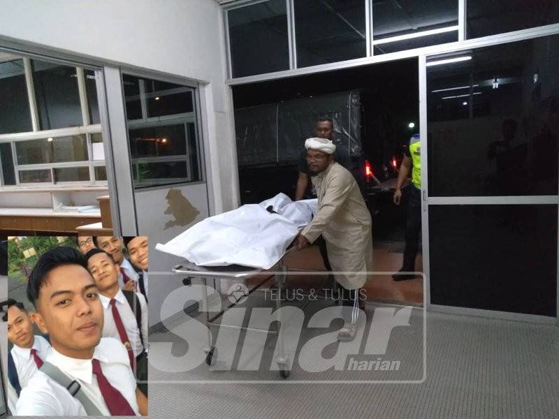 Mayat Izzul Fitri dibawa ke Unit Forensik Hospital Dungun untuk bedah siasat.
