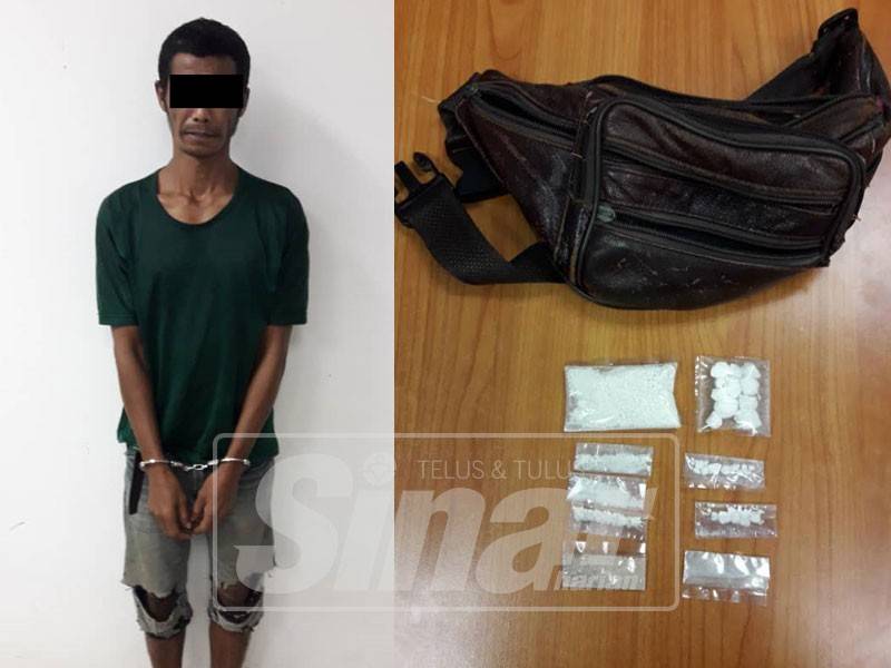 Penganggur ditahan bersama 28.74 gram dadah disyaki heroin.