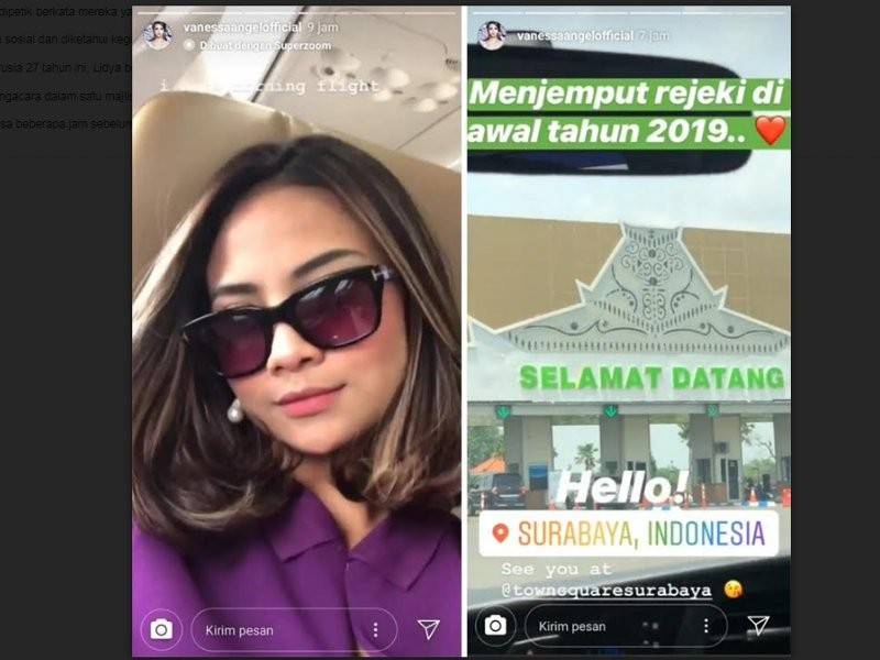 Status akaun Instagram Vanessa beberapa jam sebelum dicekup polis Jawa Timur, kelmarin.