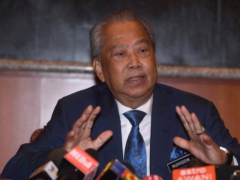 Menteri Dalam Negeri Tan Sri Muhyiddin Mohd Yassin ketika sidang media selepas menghadiri Majlis Amanat Tahun Baharu Kementerian Dalam Negeri Tahun 2019 hari ini. - Foto Bernama
