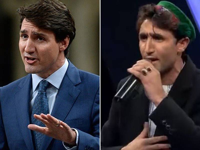 Maftoon (kanan) punyai wajah seiras PM Kanada Justin Trudeau.- Foto Canadian Press