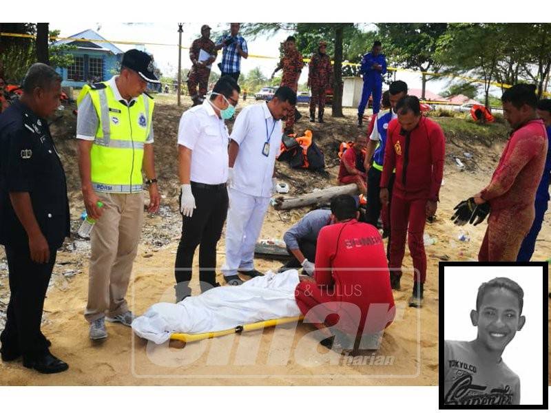 Mangsa ditemui kira kira 200 meter dari tempat mangsa mandi pada jam 2.25 petang dan disahkan meninggal dunia. (Gambar kecil: Mohd Yusof)