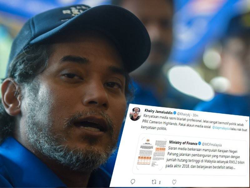 Ciapan Khairy di Twitter miliknya mengkritik Guan Eng