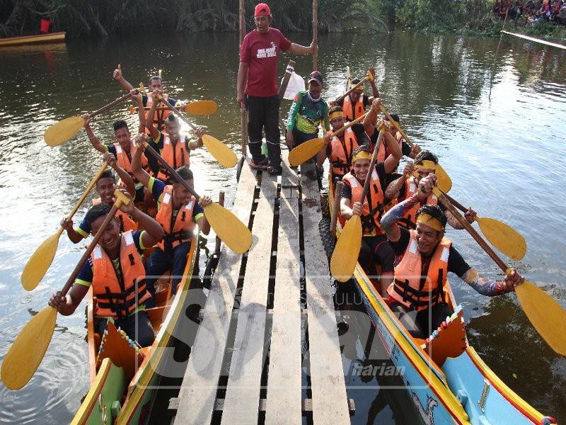 Ikatan ukhuwah antara besan bukan sahaja dalam keluarga, namun dipupuk hingga ke pertandingan kayuh perahu.