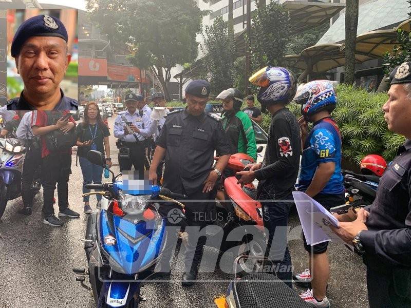 Pemeriksaan dijalankan terhadap pengguna motosikal di Jalan Imbi antara 10 lokasi Op Motosikal di ibu negara sempena Op Selamat Tahun Baharu Cina 2019. Gambar kecil, Zulkefli.