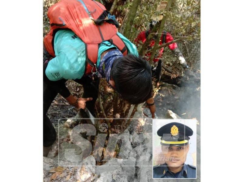 Pasukan penyelamat berusaha memadam kebakaran di Gunung Baling. Gambar kecil: Jamil Daud